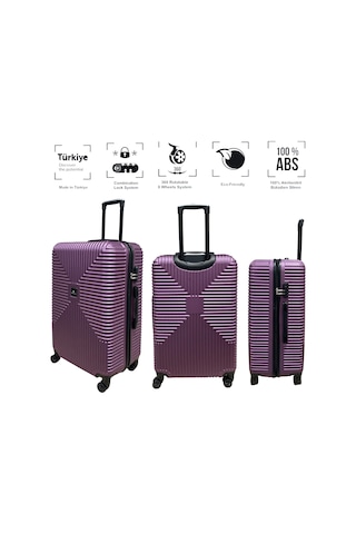 Anhelo Bowtie Abs Büyük Boy Valiz Mor