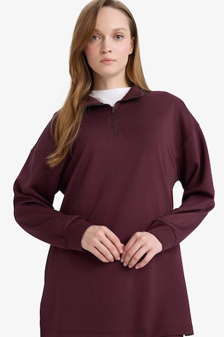 Defacto Regular Fit Fermuarlı Yaka Uzun Kollu Tunik F5771ax26spbr475 Bordo-br475