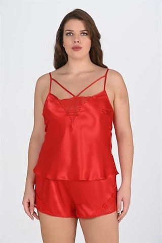 Primoda Aria's Closet Büyük Beden Kırmızı Şort Takımı 1076 Kırmızı