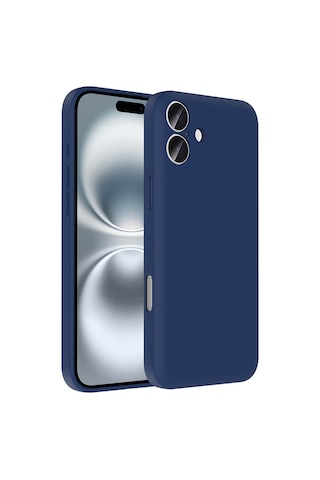 Apple Uyumlu iPhone 16 Plus Kılıf Kamera Korumalı Kartlık Hazneli Zore Vitra Kapak Lacivert