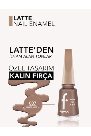 Flormar Latte Nail Enamel Yüksek Pigmentli & Parlak Bitişli Oje 007 Rose Mocha