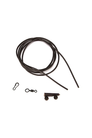 Ranyeek 1m Silikon Kauçuk Olta Kablosu - 6mm Boncuklu, Kayar Dönmeci Ve Ağırlık Kapağı Örneği Kahverengi