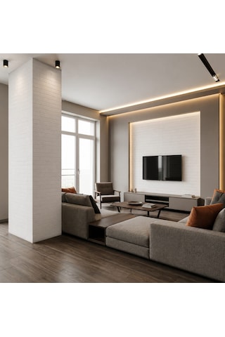 70x280 Kendinden Yapışkanlı Duvar Kağıdı Beyaz Taş Desen ,salon,duvar,tv Ünitesi