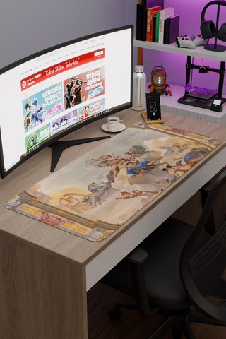 Ortaçağ Sanat Kaymaz Dikişli Kauçuk Oyuncu Mousepad V1 - 90x40 Xxl Gaming Mouse Pad Fare Altlığı
