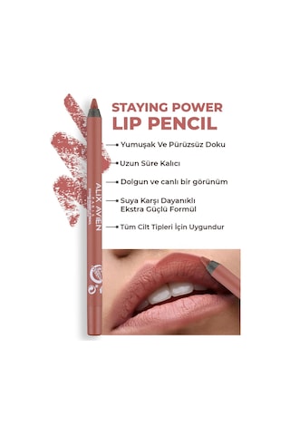 Alix Avien Suya Dayanıklı Uzun Süre Kalıcı Yumuşak Dudak Kalemi Staying Power Lip Pencil 65 Rusty Rose