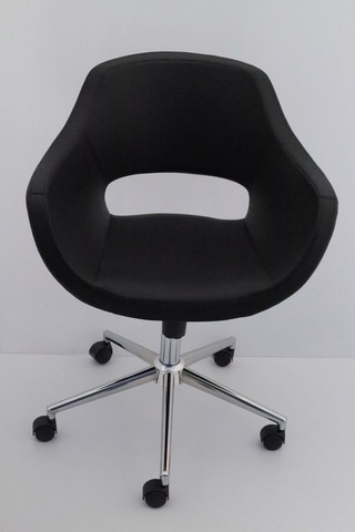 Ultra Siyah Deri Ofis Çalışma Sandalyesi