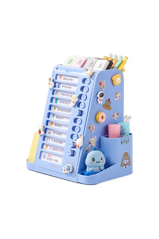 Hqgoodstore Yeni Masaüstü Öğrenci 360 Derece Döner Çok Fonksiyonlu Öz Disiplinli Öğrenme Erkek Ve Kız Kart Zımbalayıcı Mavi Çok Fonksiyonlu Öz Disiplinli Döner Kalem Tutucu Yükseltme-mavi