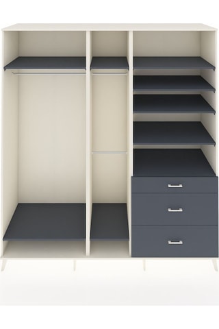 Kronos Dolap 9 Raflı 3 Çekmeceli 3 Askılı 220x59x243 Aytaşı-antrasit/antrasit Antrasıt/antrasıt
