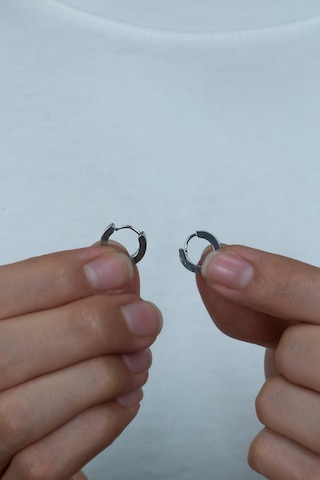 Ince Düz Halka Unisex Erkek Çelik Küpe Çifti 3 MM 2 Renk Mse8