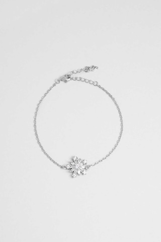 So Chic Elsa 18 Ayar Beyaz Altın Kaplama 19 Cm Gümüş Bileklik Rodyum