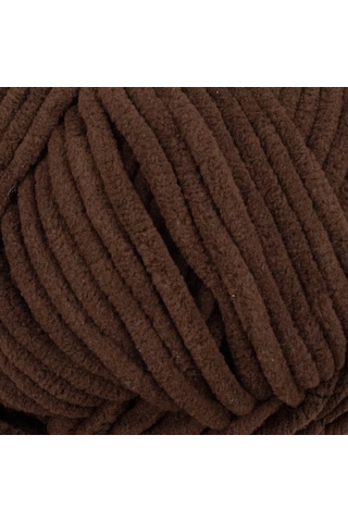 Kadife Örgü İpi 50gr %100 Polyester Yumuşak Pofuduk Koyu Kahve Espresso