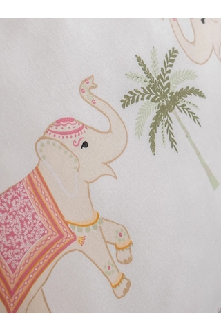 Karışık Fil Baskılı Pamuklu Yastık Kılıfı 50x70 Cm 2'li Çok Renkli