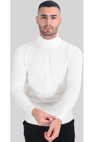 Cengiz İnler Yarım Balıkçı Düz Slim Erkek Triko
