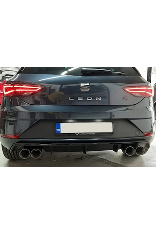 Seat Leon Mk3.5 Custom Difüzör Parlaksiyah Sağ Sol Çift 2017-2020 Arka-bodykit-ek-karlık
