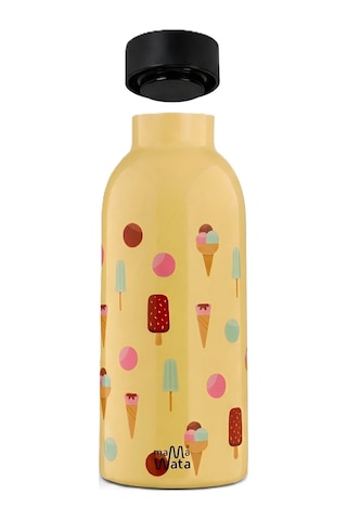 Mamawata Ice Cream Paslanmaz Çelik Termos Matara 470 Ml Sızdırmaz Yalıtımlı Suluk Sarı