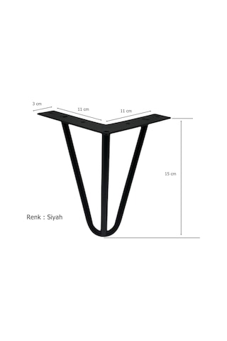 4 Adet Çubuk Ayak Metal 15 Cm Siyah Mobilya Koltuk Ayağı Siyah