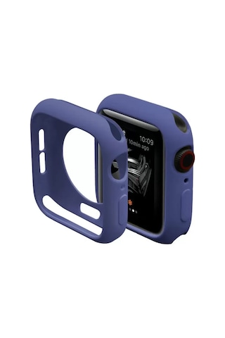 Newface Apple Watch Uyumlu 40mm Silikon Alt Kasa - Mavi Korumalı Kapak