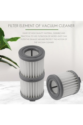 Unimarket Quarter Stone Xiaomi Jımmy Jv51 Jv53 Jv83 Için 3 Adet El Tipi Kablosuz Filtre -gri Süpürge Yedek Parçaları
