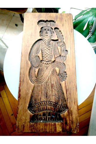 Omeniv Antika Kullanılabilir Ahşap Kral Figür Kurabiye Kalıbı