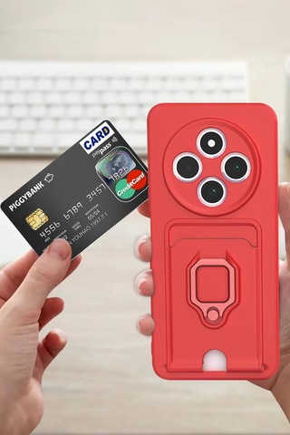 Northcity Xiaomi Redmi 14c Uyumlu Kılıf Zuma Kartvizitli Yüzüklü Silikon - Yeşil