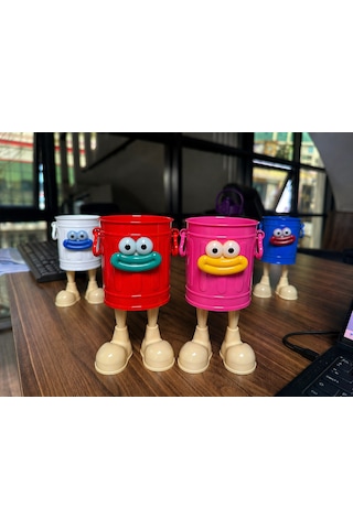 Gosi 2 Adet Makyaj Organizeri Sevimli Ayaklı Kutu Organizer Düzenleme - Pembe & Kırmızı Çok Renkli