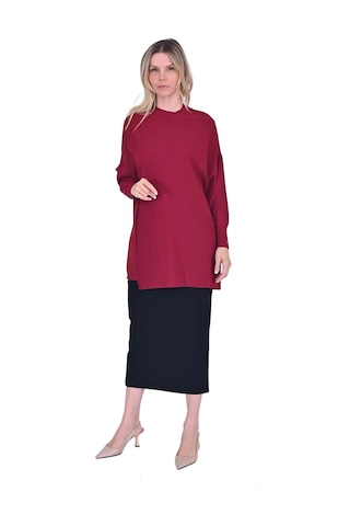 Invee İnvee Körüklü Triko Tunik Bordo 6250