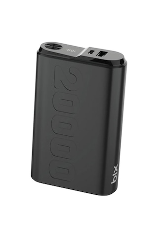Bix Tpb24 20000mah Pd 20w Usb-c Usb-a Qc 3.0 22.5w Süper Hızlı Şarj Destekli Dijital Ekranlı Mini Powerbank Siyah