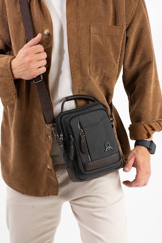 Kanvas Kumaş Erkek Postacı Çanta Omuz Çantası 20 12 Cm Çapraz Askılı Omuz Çantası Mega Çanta Antrasit