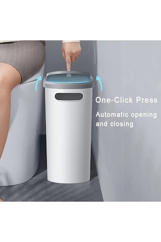 Fastbuy 10l Banyo Çöp Kovası, Modern Beyaz Boşluklu Kova, Kullanışlı Ev Tipi Beyaz