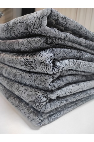 Süngerli Koltuk Çekyat Örtüsü Damar Desenli Parlak Antrasit Gri