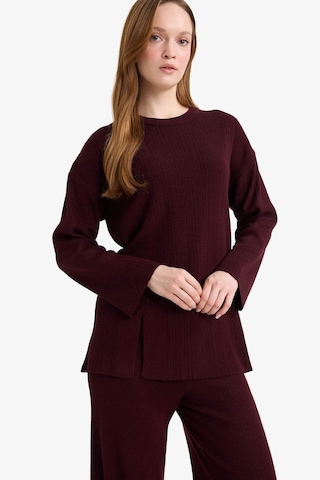 Defacto Loose Fit Bisiklet Yaka Triko Kazak Tunik G7241ax25cwbr457 Bordo-br457