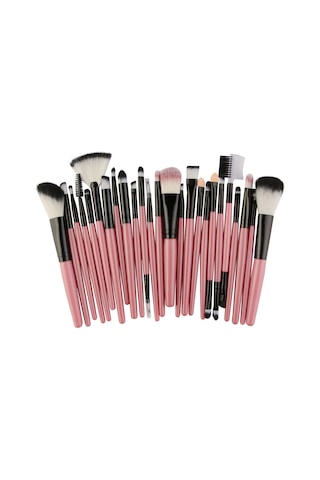 Hfambition 25'li Tam Makyaj Fırça Seti - Göz Farı, Kaş, Pudra Fırçaları - Yumuşak Fiber Saçlı, Taşınabilir Makyaj Aleti