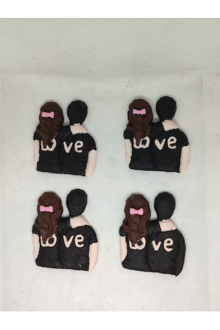 Sevgililer Magnet Siyah