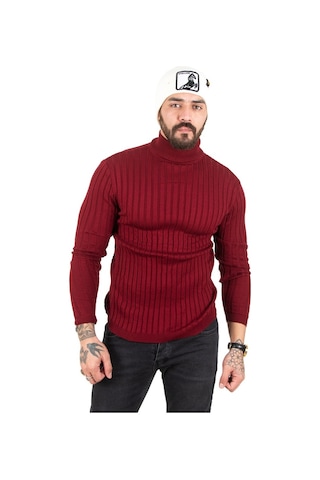 Deepsea Erkek Bordo Yarım Balıkçı Örme Kazak 2100017 Bordo