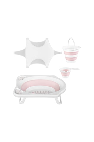 Hobby Life Katlanır Küvet Ve Bebek Yıkama Banyo Seti Pembe