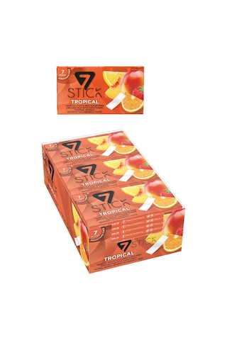 Şekersiz 7'li Tropikal Aromalı Sakız 14,5gr 24 Adet