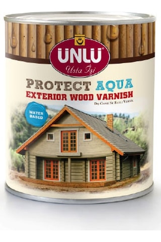 Ünlü Protect Aqua Su Bazlı Dış Cephe Vernik 1L