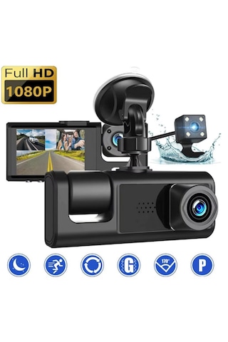 1080p Full Hd Çözünürlük 3 Kameralı Araç İçi Seyir Ve Arka Kamera