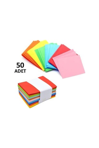 Hobialem 50 Adet, Renkli Zarf, 7x9 Cm, Renkli Mini Zarflar Karışık Renklerde, Kartvizit Zarfı