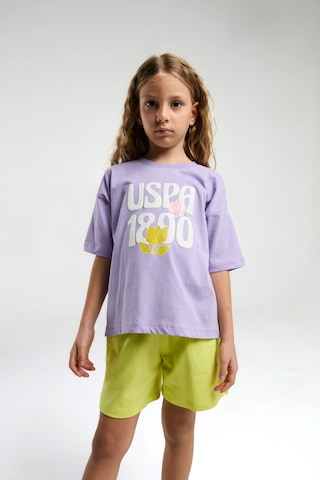 U.s. Polo Assn. Kız Çocuk Mor Şort Takım Us2096 Mor