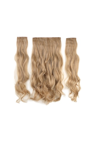 Fiber Sentetik Dalgalı Yarım Ay + 2 Yan Çıt Çıt / Karamel Platin Röfleli - Rjcı-739943 Karışık - Çok Renkli