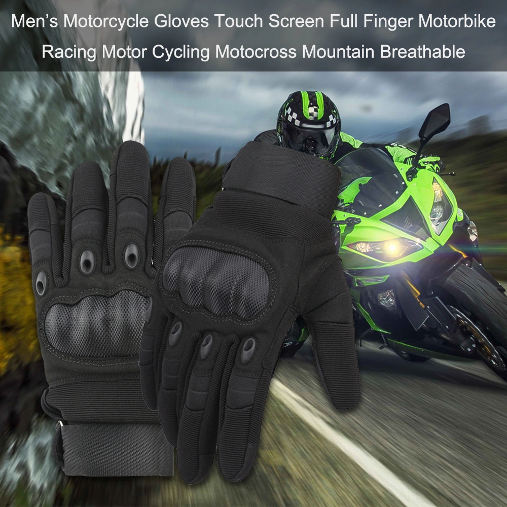 Dofolink Motorcycle Eldivenleri, Dış Etkinlikler İçin Dayanıklı, Kaymazsız, Çarpmaya Dayanıklı, Üç Parmak Dokunmatik Ekran, Soluklu Kumaş - Siyah M