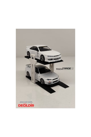 1/64 Ölçek Diorama 2 Araçlık Lift Siyah-beyaz