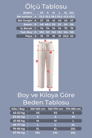 Goffra Kadın Flexon Ultra Esnek Relaxed Beli Lastikli Jogger Pantolon Krem W702-r0433-06