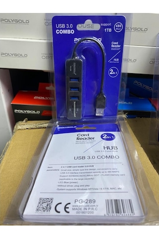 Polygold Pg 289 Usb 3.0 Çoklayıcı 3 Port 1 Tb Usb Hub Sd/Tf Giriş