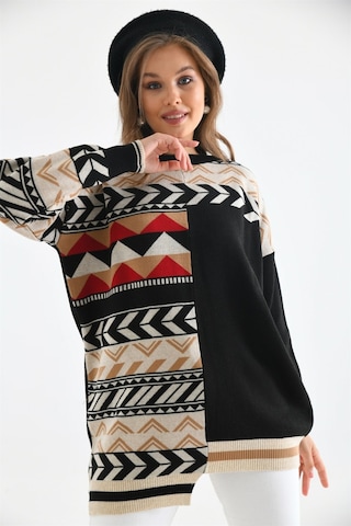 Ftz Women Kadın Etnik Desen Bluz Siyah 21-6269-siyah Siyah