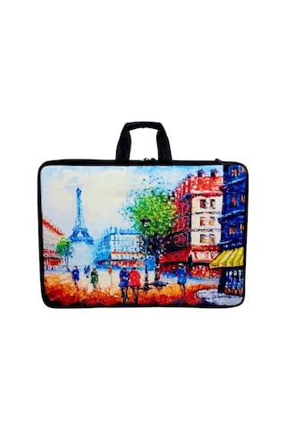 Askılı, Fermuarlı 35x50 Resim Çantası Su Geçirmez Ketenli Kumaş 35x50 Proje Çantası Paris