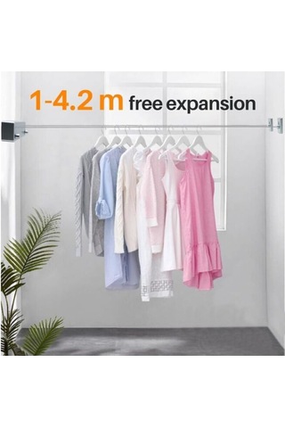 İç Ve Dış Mekan Kullanımı İçin 4,2 M Geri Çekilebilir Çamaşır İpi, Banyo İçin Taşınabilir Duvara Monte Edilebilir Diğer