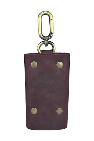 Hakiki Deri Antik Anahtarlık Crazy Bordo