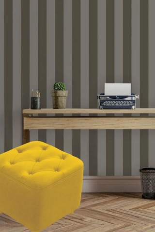 Most Hallow Kapitoneli Kare Puf 07 Hardal Kadife Kumaş Evinize T